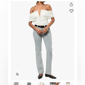 WeWoreWhat Light Gray Straight Leg Jeans Flare